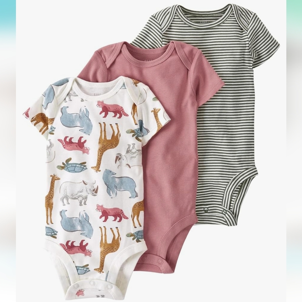 little planet by carter's unisex-baby 3-pack Short Sleeve Bodysuits